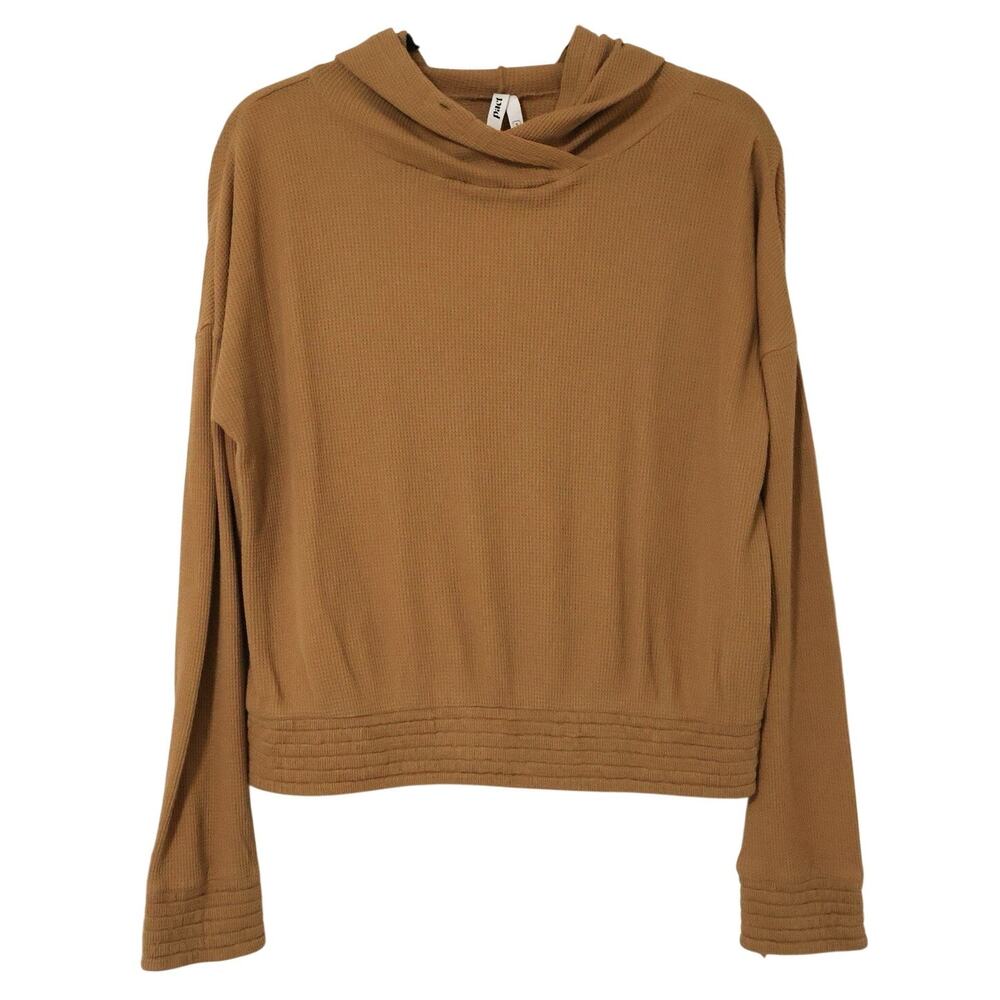 Pact Organic Cotton Camel Waffle Hoodie S Lounge Travel Athleisure